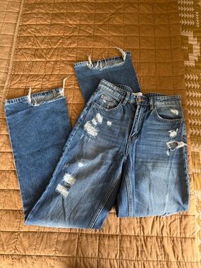 Flying Monkey Distressed Blue Denim Jeans